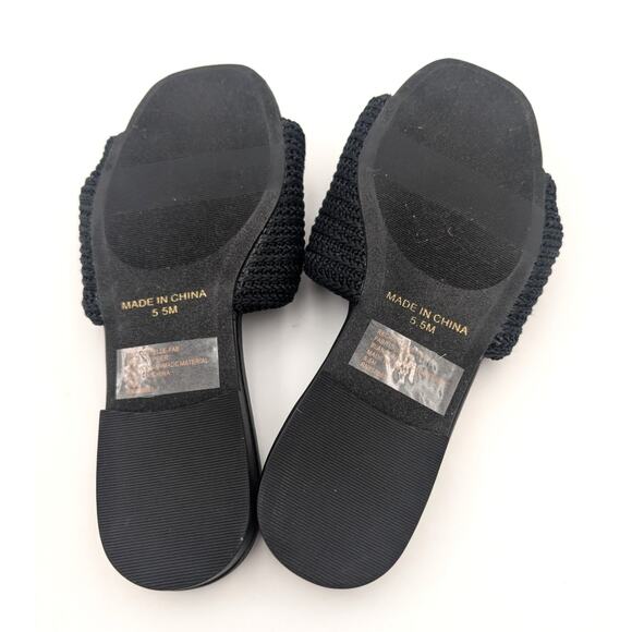 Nordstrom Chantelle Slide Sandal Women's Twist Front Black Size US5.5M EU36 - Picture 7 of 8